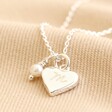 Silver Personalised Freshwater Pearl Heart Charm Necklace