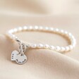 Brides Personalised Handmade Ivory Pearl and Sterling Silver Toggle Bracelet
