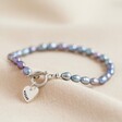 Ladies' Personalised Handmade Grey Pearl and Sterling Silver Toggle Bracelet