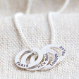 Unisex Personalised Mini Sterling Silver Family Hoops Necklace