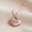 Personalised Rose Gold Stainless Steel Dotted Heart Necklace