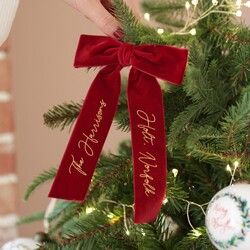 Personalised Velvet Bow Hanging Decoration
