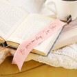 Personalised Velvet Ribbon Bookmark in Pink