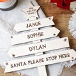 Handmade Personalised Wooden Christmas Family Signpost