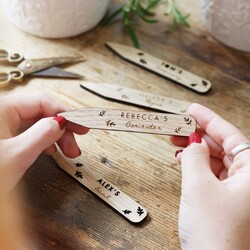 Personalised Set of 4 Wooden Herb Garden Markers