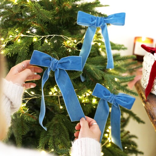 navy velvet bows for christmas tree