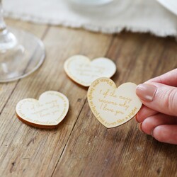 Set of 3 'Reasons Why I Love You' Wooden Heart Tokens