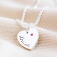 Personalised Sterling Silver Heart Charm Necklace with Swarovski Crystal From Lisa Angel