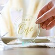 UK Made Personalised Round Acrylic Wedding Table Number