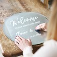 Adhesive Personalised Vinyl Welcome Stick-on Sign on Mirror