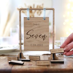 Personalised Wooden Hanging Wedding Table Number