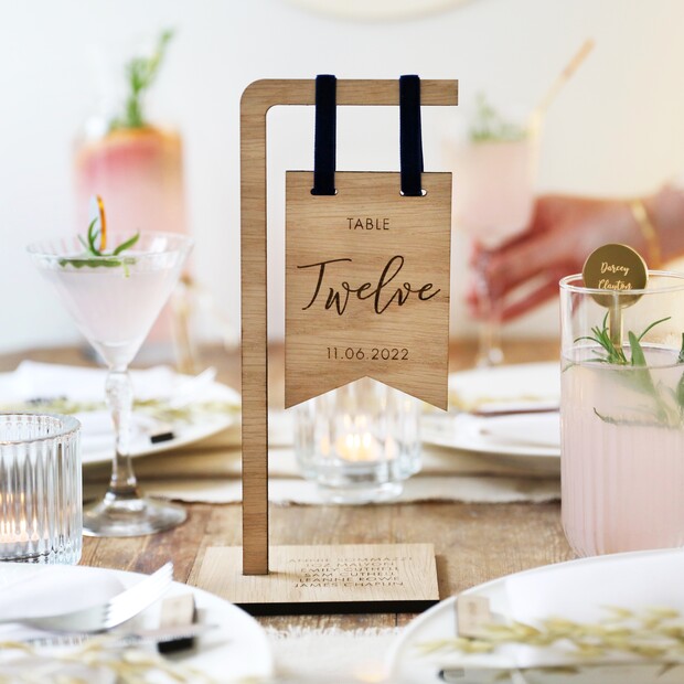 Personalised Wooden Standing Wedding Table Number Personalised Wooden Standing Wedding Table Number