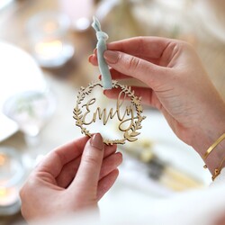 Personalised Wooden Wedding Wreath Hanging Decoration