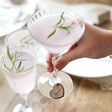 Set of Personalised Wooden Wine Glass Charms for Weddings