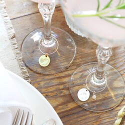 Set of Two Personalised Birth Flower Wine Glass Charms