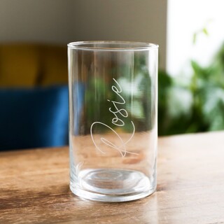 Personalised Small Cylinder Glass Vase, H14.5cm