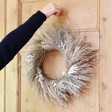 Dried Pampas Grass Wreath Hung Indoors