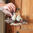 Personalised Pair of Love Birds Hanging Decoration on Handle