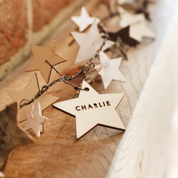 Personalised Starry Wooden Garland