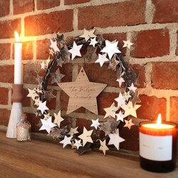 Personalised Starry Wooden Wreath
