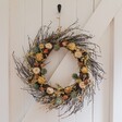 Spring Twig Dried Flower Wreath on a Door