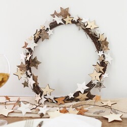 Starry Wooden Wreath