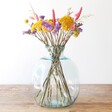 Wide Large Round Recycled Glass Vase, 29cm with Flowers