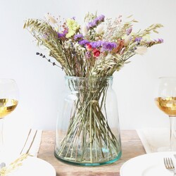 Wide Recycled Glass Vase, H23cm