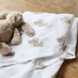 Close up of bunny and muslin for Jellycat Bashful Beige Bunny Gift Set at Lisa Angel