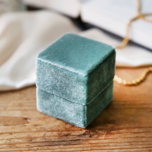 Green Velvet Earrings Box Jewellery Storage Lisa Angel