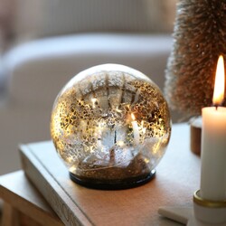 Medium LED Crackled Silver Light Globe