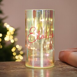 Personalised LED Iridescent Decorative Cylinder Light