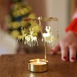 Festive Reindeer Tealight Spinner in Gold from Lisa Angel