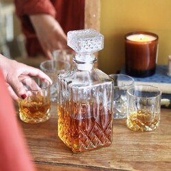 BarCraft Cut Glass Decanter and Tumbler Set