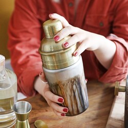 BarCraft Mercury Fire Glass Cocktail Shaker