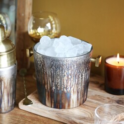 BarCraft Mercury Fire Glass Sparkling Ice Bucket