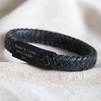 Lisa Angel Men's Navy Personalised Constellation Woven Leather Bracelet