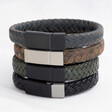 Men's Personalised Handwriting Woven Leather Bracelet Options