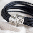 Magnetic Clasp on Lisa Angel Men's Personalised Layered Leather Straps Bracelet