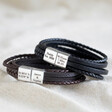 Lisa Angel Men's Engraved Personalised Layered Vegan Leather Straps Bracelet