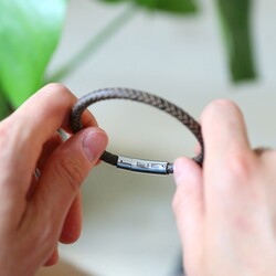 Men's Personalised Antiqued Leather Bracelet