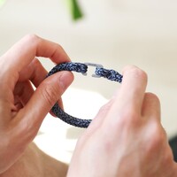 Personalised Woven Cord and Stainless Steel Clasp Bracelet