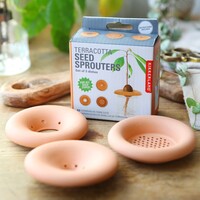 Kikkerland Set of Three Terracotta Seed Sprouters
