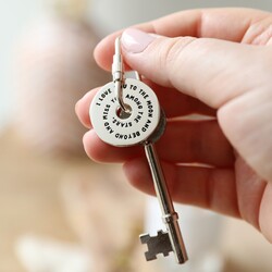 Meaningful Words Love You, Miss You Keyring in Silver