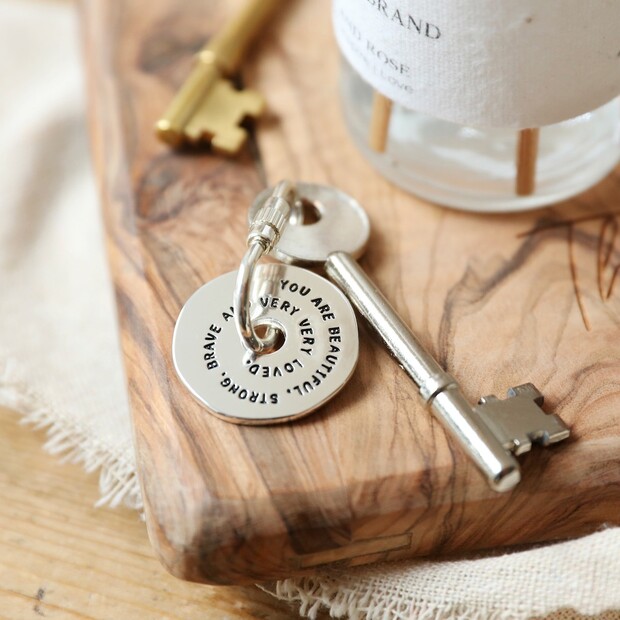 Meaningful Words You Are Beautiful Keyring in Silver Meaningful Words You Are Beautiful Keyring in Silver