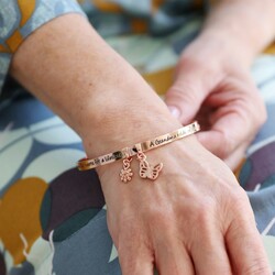 'Grandma' Meaningful Word Bangle in Rose Gold