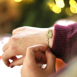 Personalised Gold Heart Charm Woven Friendship Bracelet