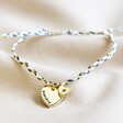 Personalised Gold Heart Charm Woven Friendship Bracelet