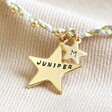 Personalised Gold Star Charm Woven Friendship Bracelet