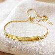 Lisa Angel Ladies' Gold Personalised 'Handwriting' Curved Bar Bracelet with Birthstone